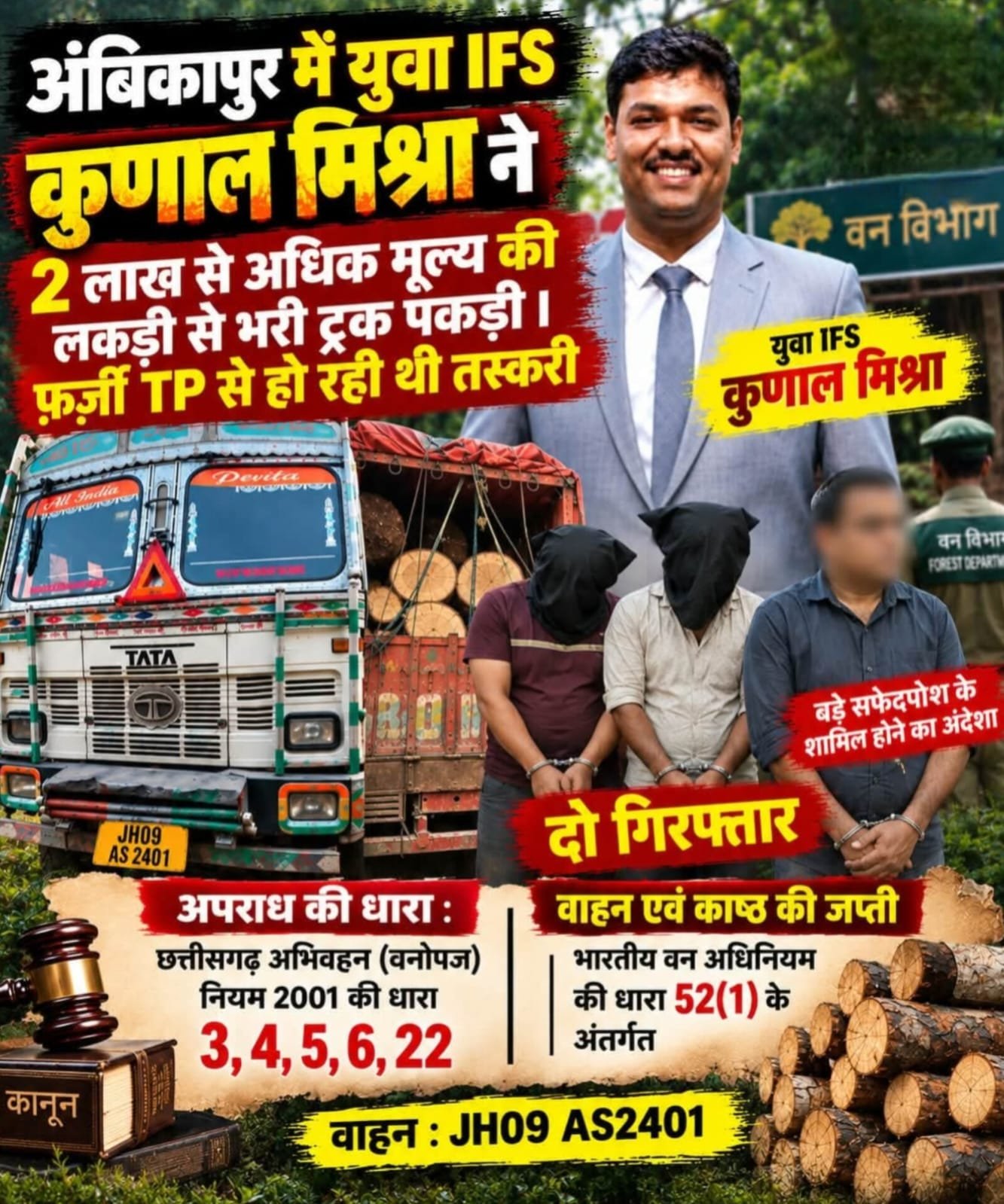 लकड़ी तस्करी के पीछे कौन? जांच में जुटा वन विभाग